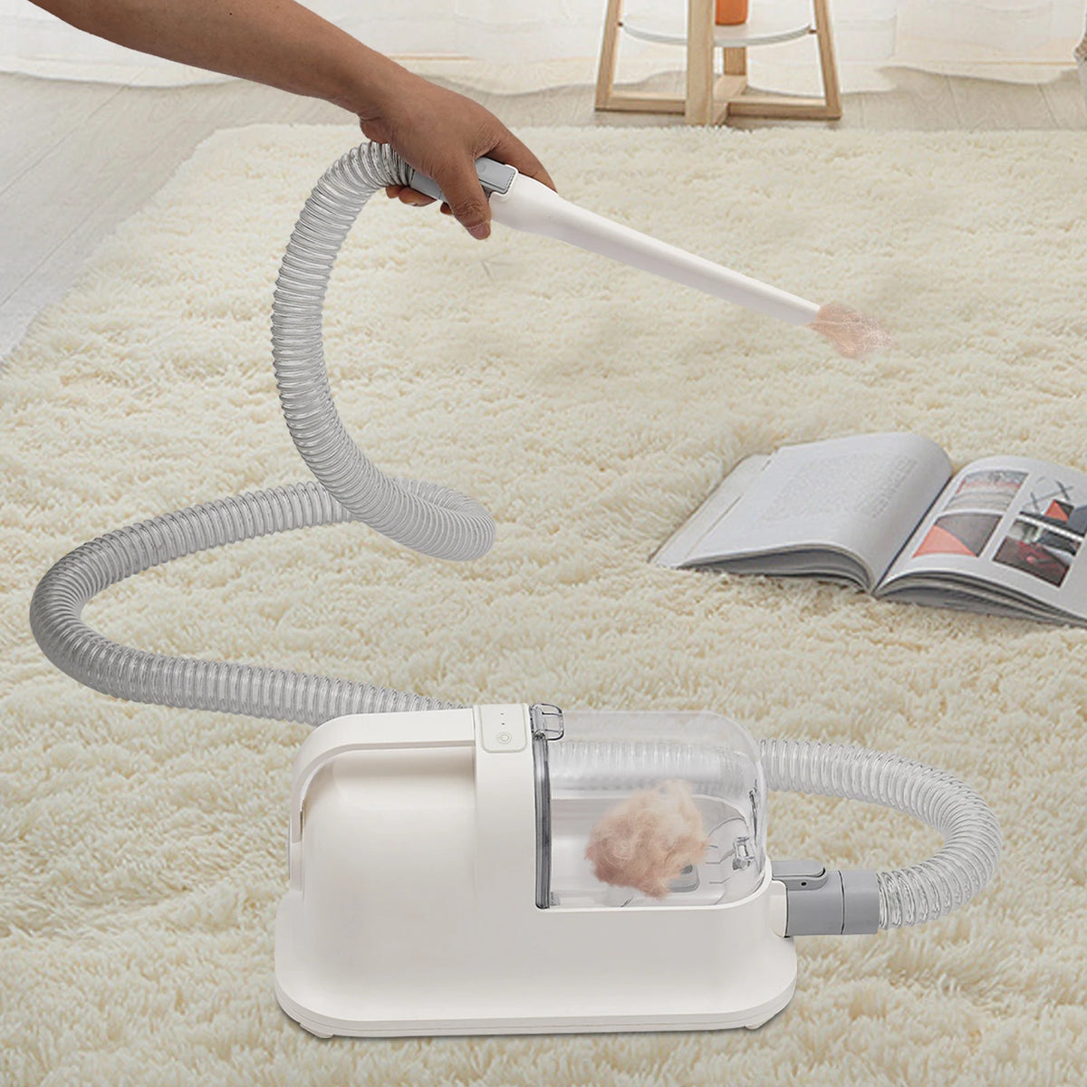 Pet Grooming Kit with Vacuum Suction Cleaner & Dryer - Low Noise