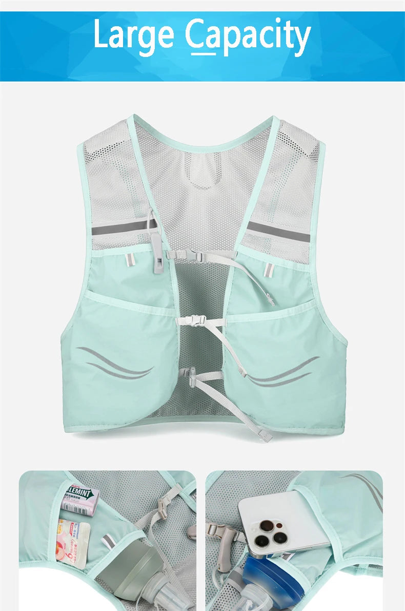 Lightweight Running Backpack Hydration Vest Suitable for Bicycle Men Women Marathon Hiking Ultra-light Portable 2L 500ml Kettles