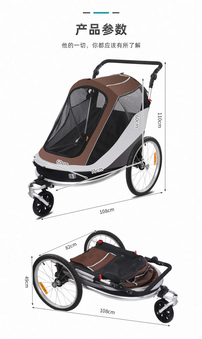 Spacious Pet Trailers - Connects to Bicycles