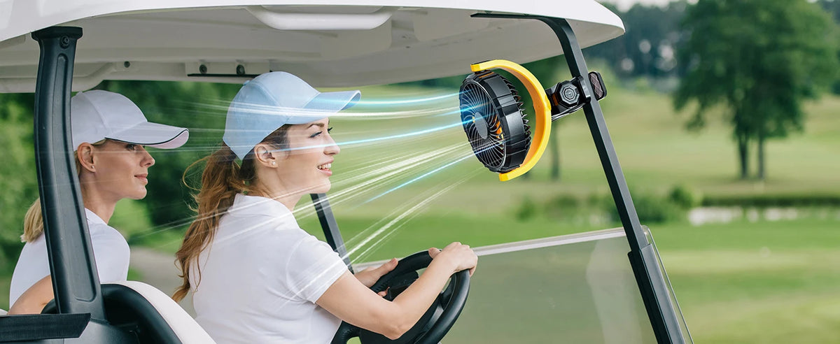 Eary Portable Car Clip On Fan Battery Operated 3 Speed Wind 900 Rotate Quiet Small Air Cooling Fan For Desk Camping Stroller Fan