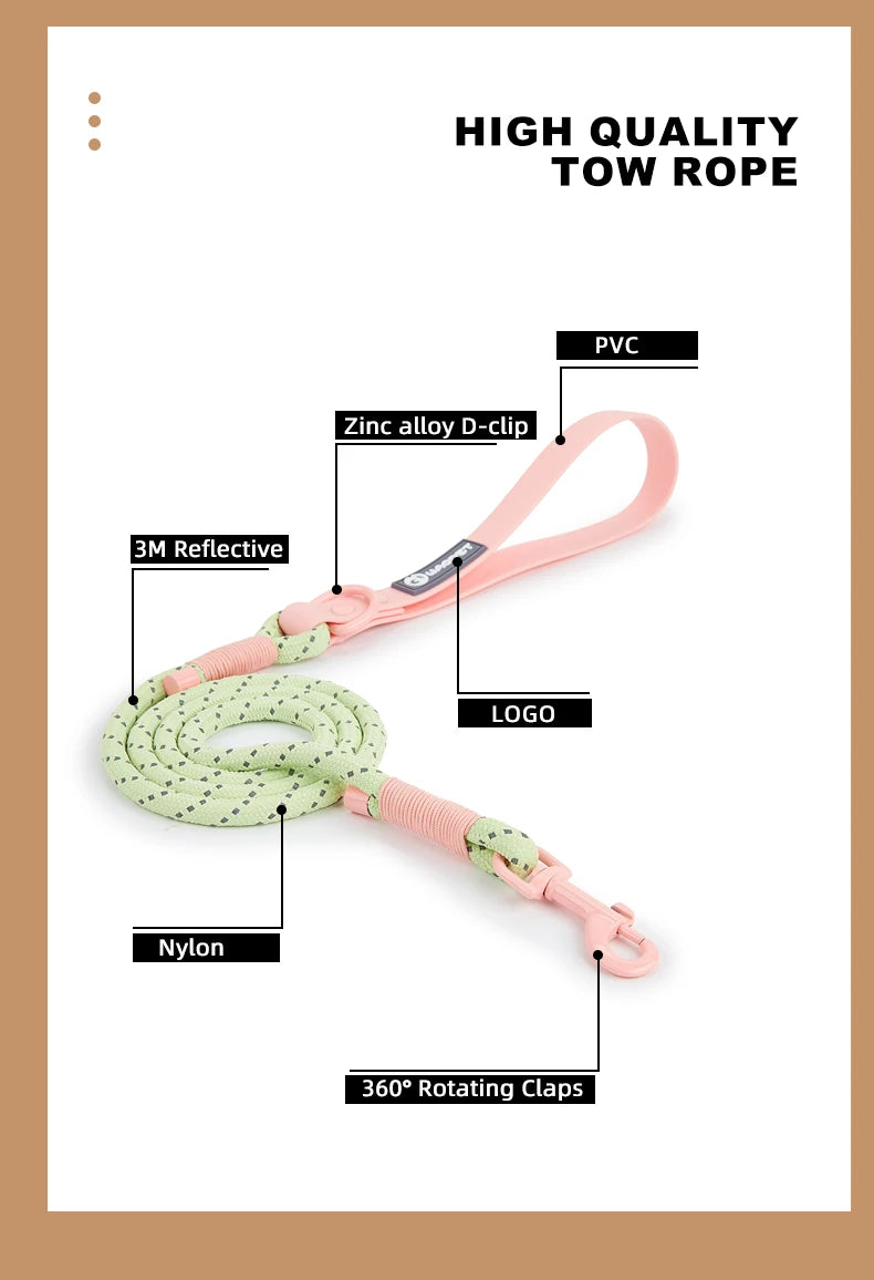 Pet Supplies Dog Collar For Small and Medium Dog Walking Sugar Color Series Cute style PVC Webbing Collar Leashes Set 2024 New
