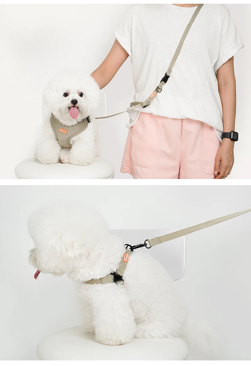 ONECUTE Handsfree Pet Dog Puppy  Harness  with Adjustable Traction Rope  Cat Breathable and Not Tight