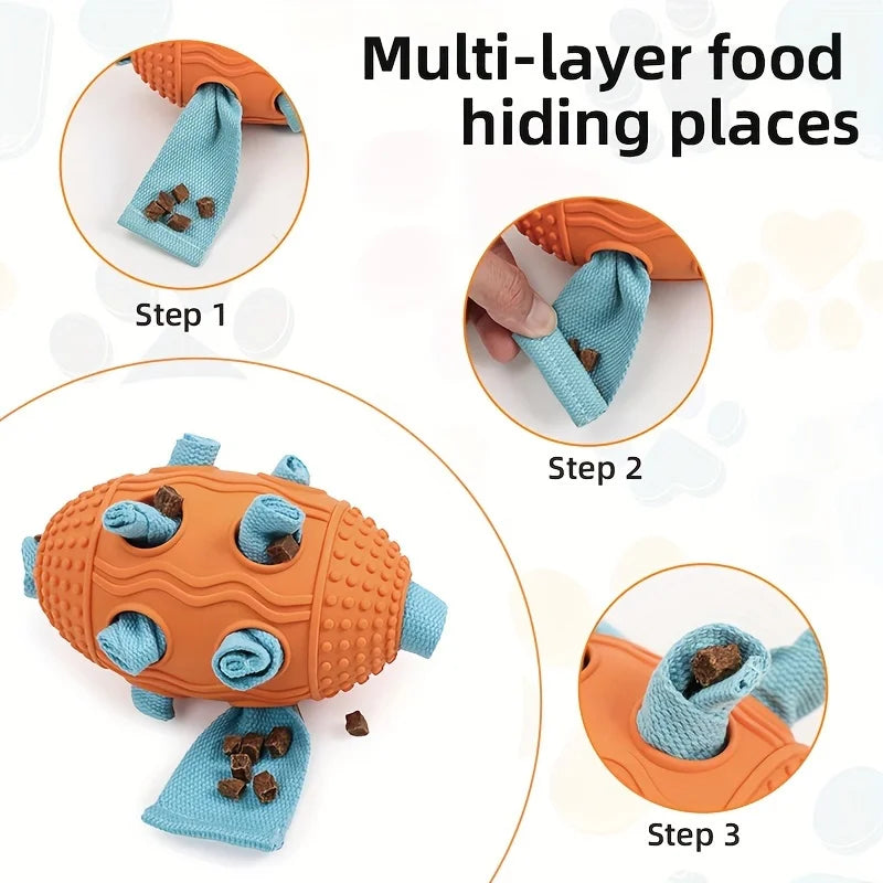 Pet Football Chew Toy, Dog Ball Sniffing Hidden Food Toy, Durable for Small, Medium and Large Dogs