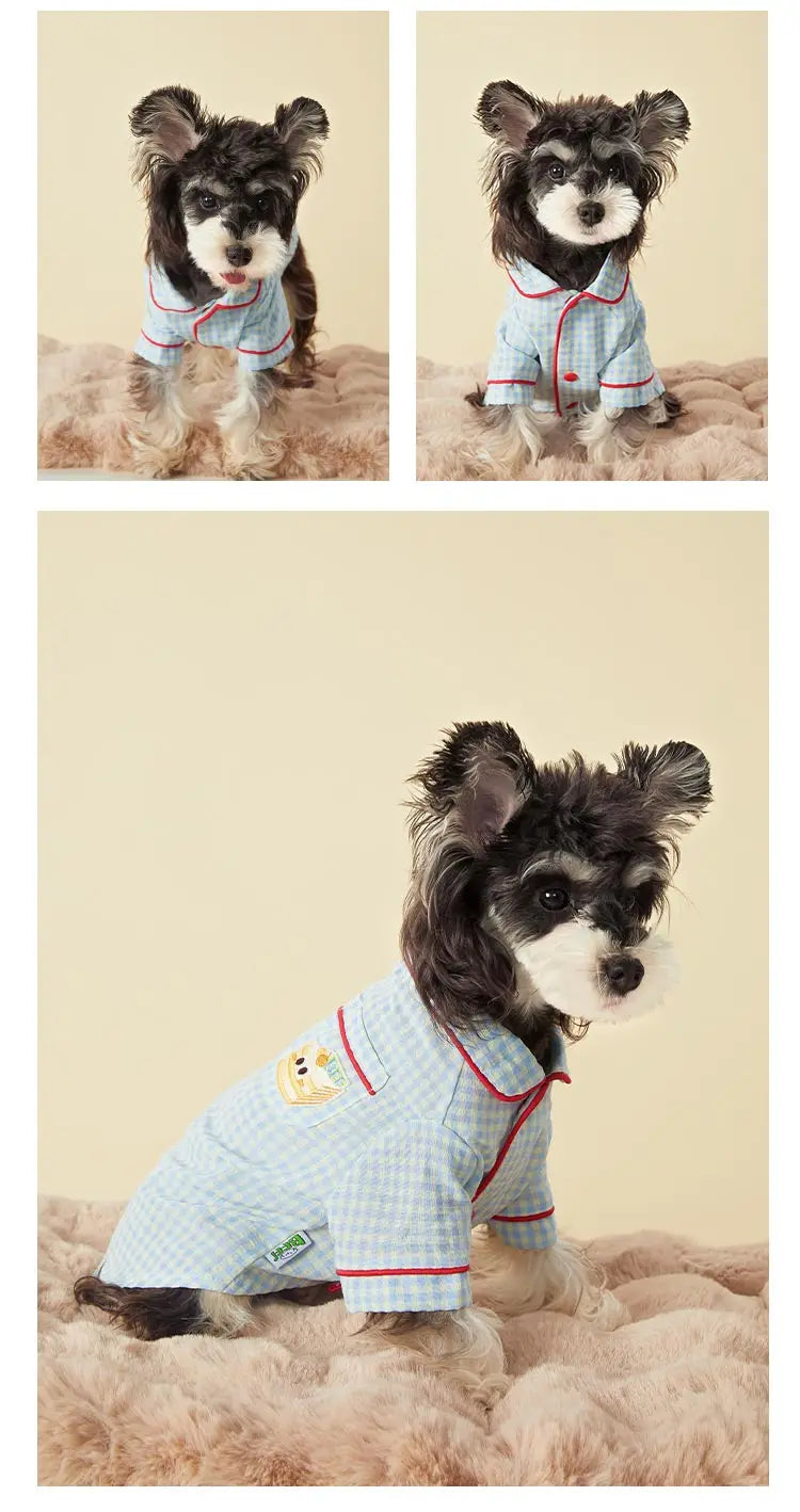 Dog Clothes Pet Plaid Loungewear Comfort Maltese Bigbear Schnauzer
