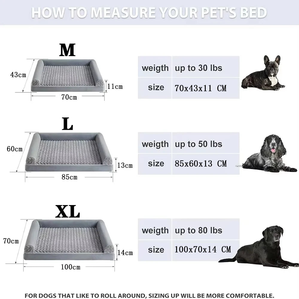 Luxury Dog Bed Memory Foam Mat Dog Accessories Waterproof All Season Universal Machine Washable Bed for Dog Bed Medium Size Dog