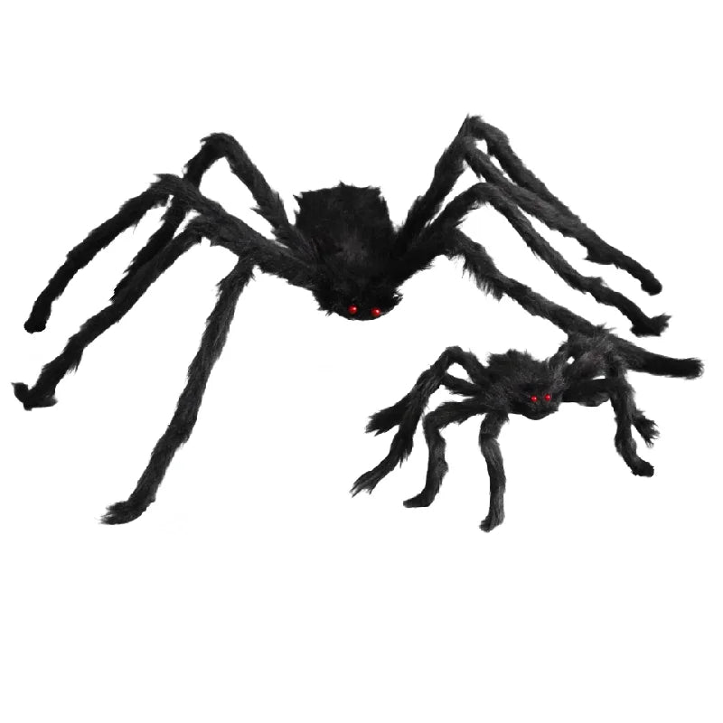 30cm/50cm/75cm/90cm/125cm/150cm/200cm Horror Halloween Giant Black Spider Decoration Haunted House Party Props Halloween Decor