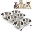 Double Stainless Steel Pet Bowls with Iron Stand - Anti-Slip Puppy Feeder