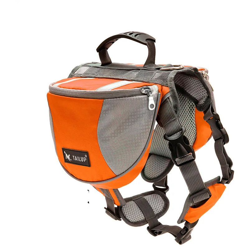 Oxford Fabric Outdoor Dog Backpack Double snack bag, dog training bag Waterproof Reflective Saddle Bag Medium Large Dog Tactical