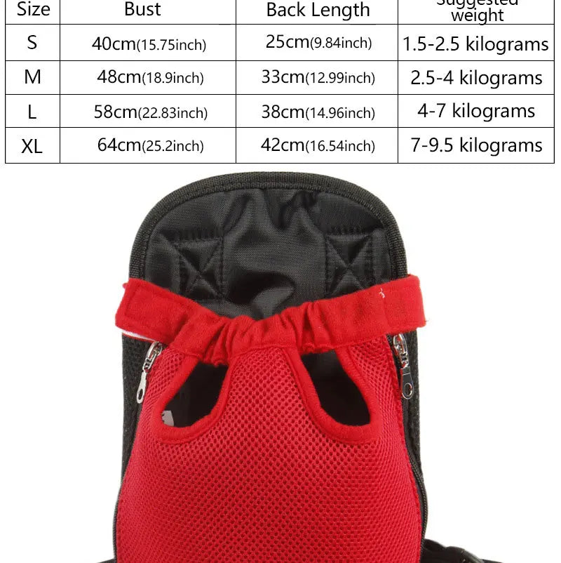 Adjustable Dog Front Carrier Legs Out Dog Breathable Portable Travel Pet Dog Carrier Backpack Mesh Carrier for Dog Cats Outdoor