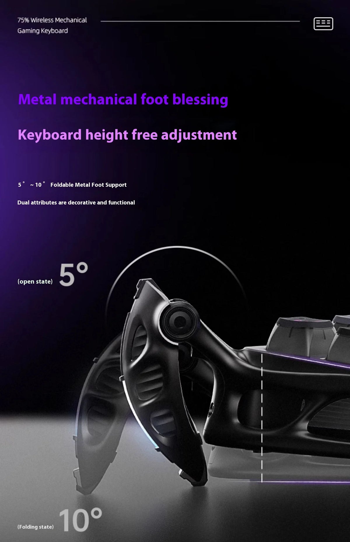 GravaStar 75k1pro Esports Gaming Mechanical Keyboard 79 Key Cyberpunk Theme Aluminum Alloy Keyboard Tablet Laptop Office Gaming