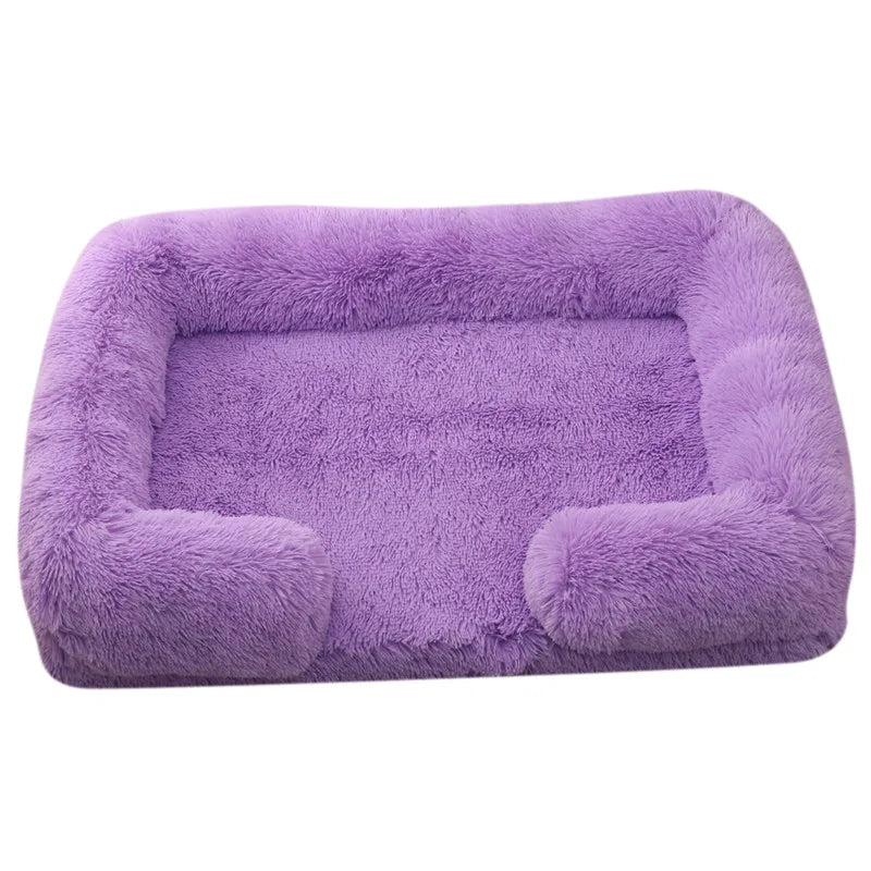 Winter Rectangular S M L XL Dog Beds Washable Plush Fluffy Dog Cat Bed Mat Pet Cushion Big Medium Kennel House camas para perro