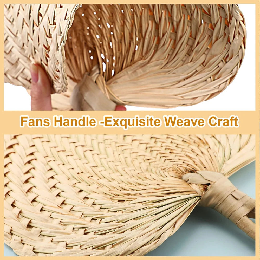 10/20/30 Natural Raffia Hand Fans Natural Palm Leaf Manual Handheld Fan for Wedding Summer Cooling Supplies Farmhouse Wall Decor