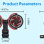 Eary Summer Clip Dual Head Fan 4000mAh 3 Wind Speeds 2 Light Modes USB Rechargeable With 360° Rotatable Desktop Air Cooling Fan