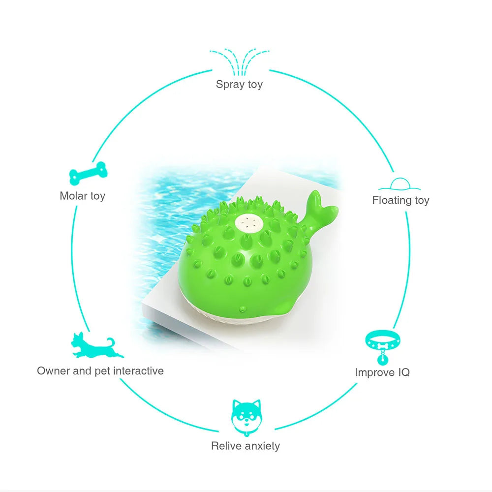 Summer Electric Spray Dog Toys Water Floating Pool Bathtub Pet Bathing Teething Dog Toys Human-Pet Interaction Products