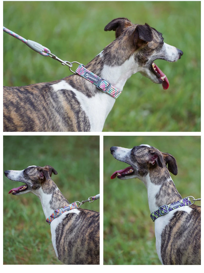 Adjustable Puppy Dogs Collar Medium Large For Dog Choker Ring Durable Reflective Nylon Pet Cat Collar Breathable Bulldog Harness