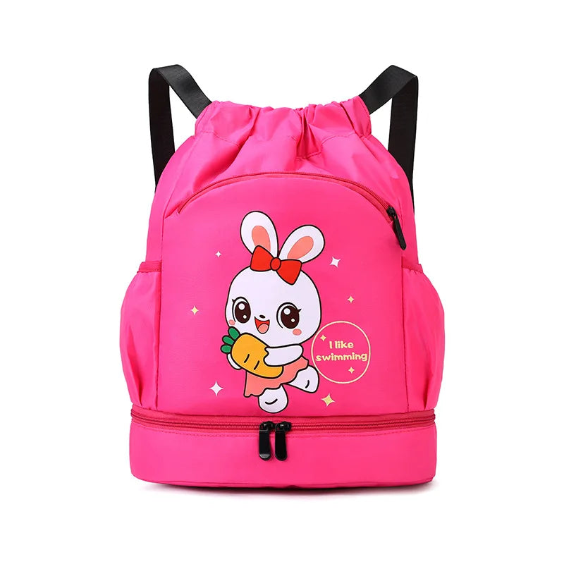 Kids Swimming Backpack Children Dry Wet Sports Gym Fitness Bag Waterproof Beach Shoulder Rucksack  Cartoon Travel Duffel Pack