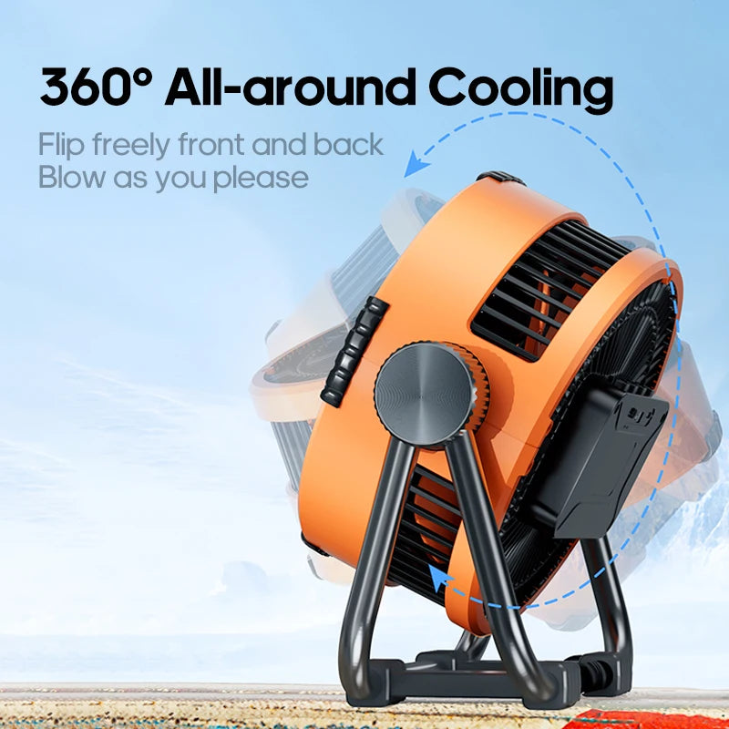 KINSCOTER Portable 6 in 1 Camping Fan 20000mAh Multifunctional Outdoor Desktop Air Circulator Wireless Ceiling  w/ Hook & Light