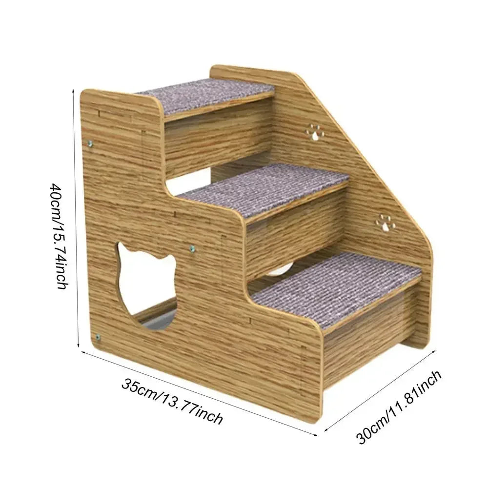 Pet Stairs For Couch 3-Level Wood Pet Stairs & Ramp For Medium/Small Dogs Old Cats Dog/Cat Ladder Wood Non-Slip For Beds And