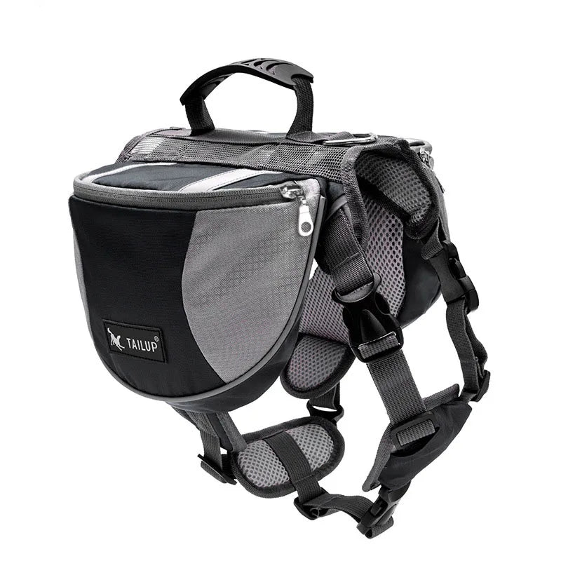 Oxford Fabric Outdoor Dog Backpack Double snack bag, dog training bag Waterproof Reflective Saddle Bag Medium Large Dog Tactical