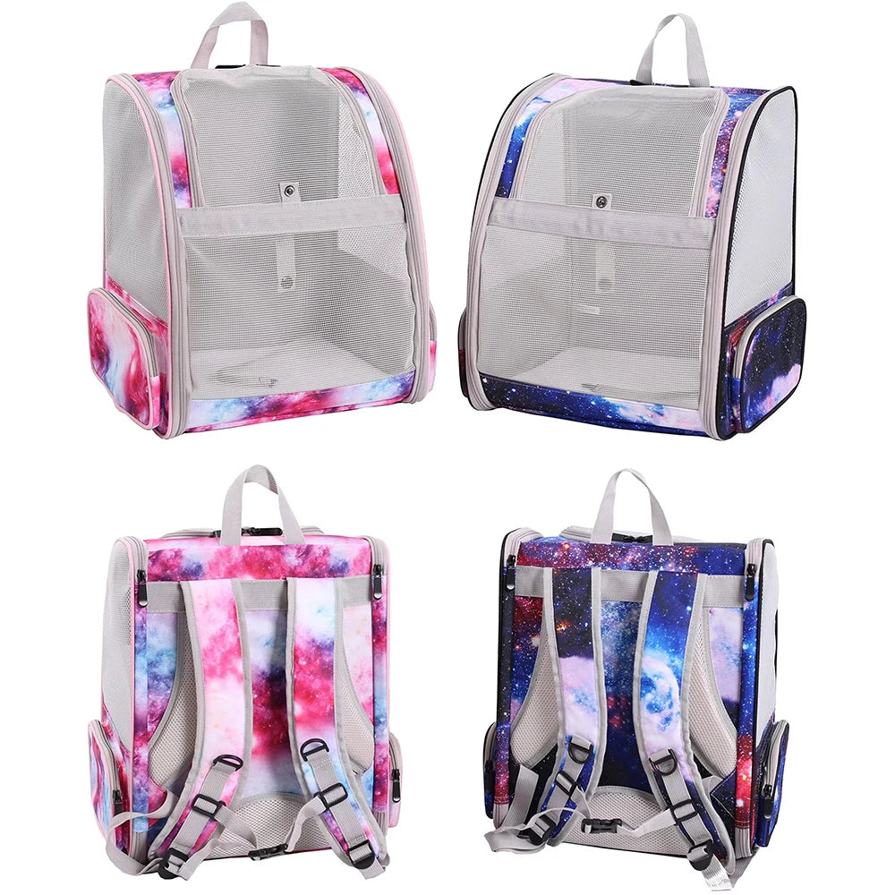 Outdoor Travel Pet Carrier Backpack - Breathable Vented Mesh Bag Suitable for Small Dogs, and Other Pets