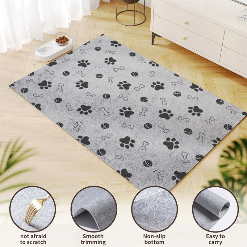 All-Weather Chew-Proof Dog Mat-Waterproof & Thermal Fleece Pad with Custom Print, Heavy Duty for Large Dogs (SGS Certified）