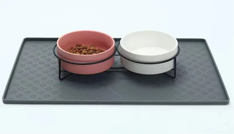 Pet Placemat Cat Dog Drinking Feeding Placemat Feeder Mats Cat Feed Mat Dog Food bowl Mat Silicone Waterproof Pet Bowl Pad