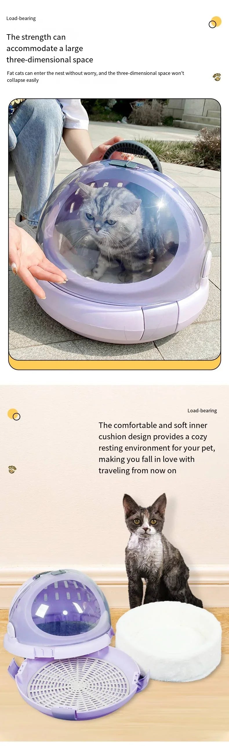 2025 New Pet Aviation Case, Portable Space Cabin, Pet Outdoor Bag, Car Mounted Cat Bed, Small Cat Bag, Portable Pet Bag