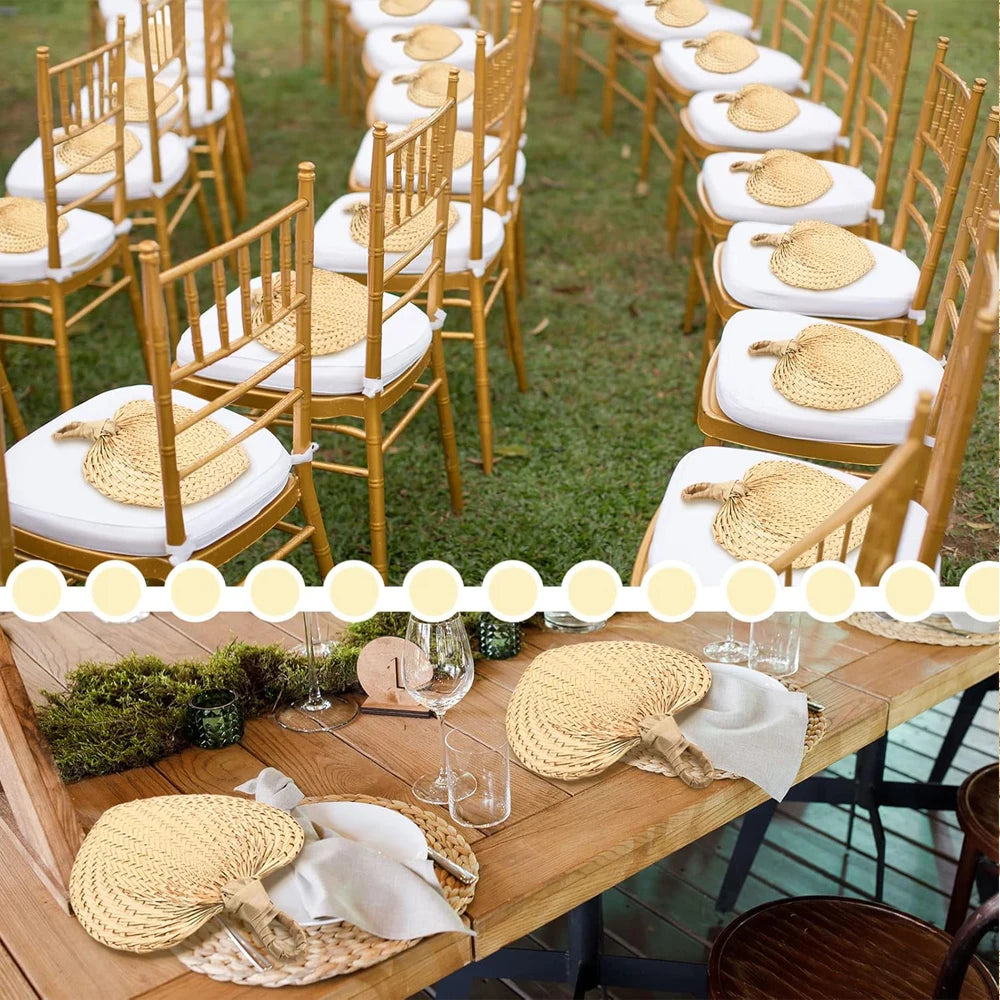 10/20/30 Natural Raffia Hand Fans Natural Palm Leaf Manual Handheld Fan for Wedding Summer Cooling Supplies Farmhouse Wall Decor