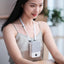 Portable USB Rechargeable 3 Speed Mute Personal  Waist Clip on  Summer Air Cooler Mini Digital Display Hanging Neck Fan