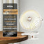 1800mAh Clip Electric Fan 5 Speed Quiet Rechargeable Desktop Portable Air Circulator Wireless Fan with LED Light Camping Fans