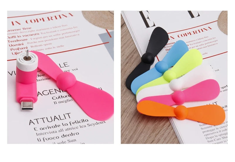 Creative Mini Portable Micro Fan Mobile Phone Mini Fan Charging Treasure Cooling Fan USB Gadget Fans Tester For Type-C