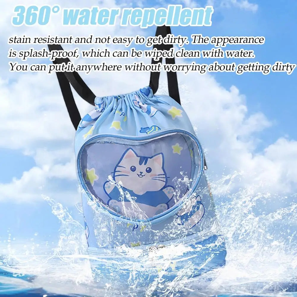 Children's Swimming Bag Wet Dry Separation with shoe compartment swimsuit storage bag Sports Portable Backpack for Boys Girls