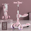 Children's Scooter Can Sit, Ride and Slide Three-in-One Foldable Scooter for Boys and Girls Kick Foot Scooter