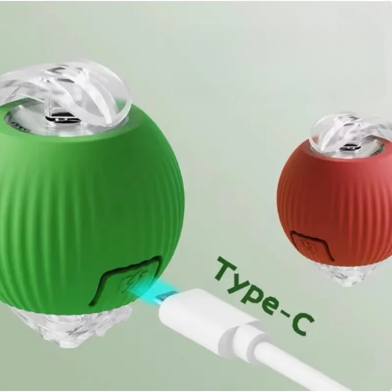 Rechargeable Interactive Pet Toy: Electric Automatic Rolling CatBall with Simulated Tail for Feline Entertainment and Engagement