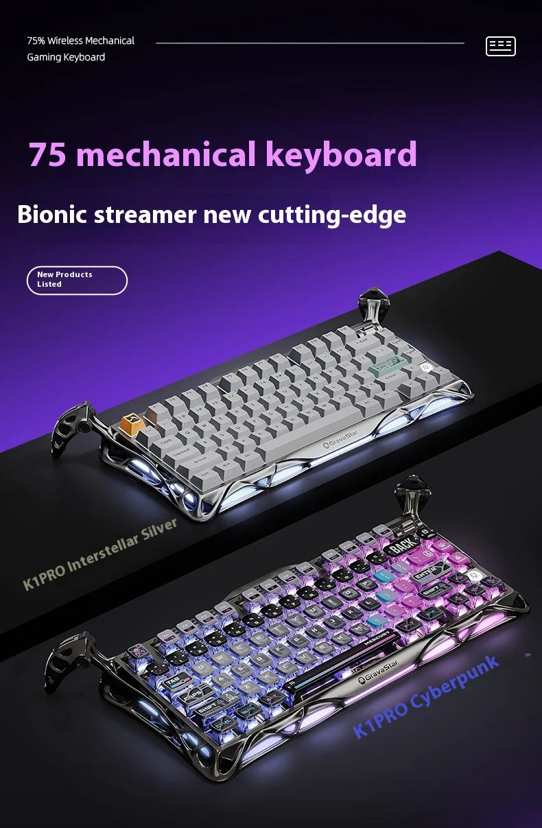 Gravity Planet Cocoon Breaking 75k1pro Mechanical Keyboard Competition Blog Manufacturing Aluminum Alloy Wireless Gaming Mouse