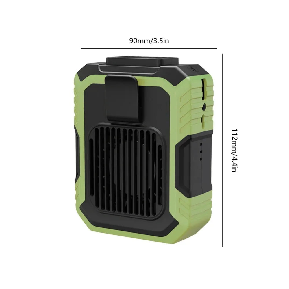 Portable Air Conditioner,Waist Clip Fan with 5-8H,Neck Fan,3 Speeds, USB Rechargeable,for Summer Outdoor Work Jobsite Hiking