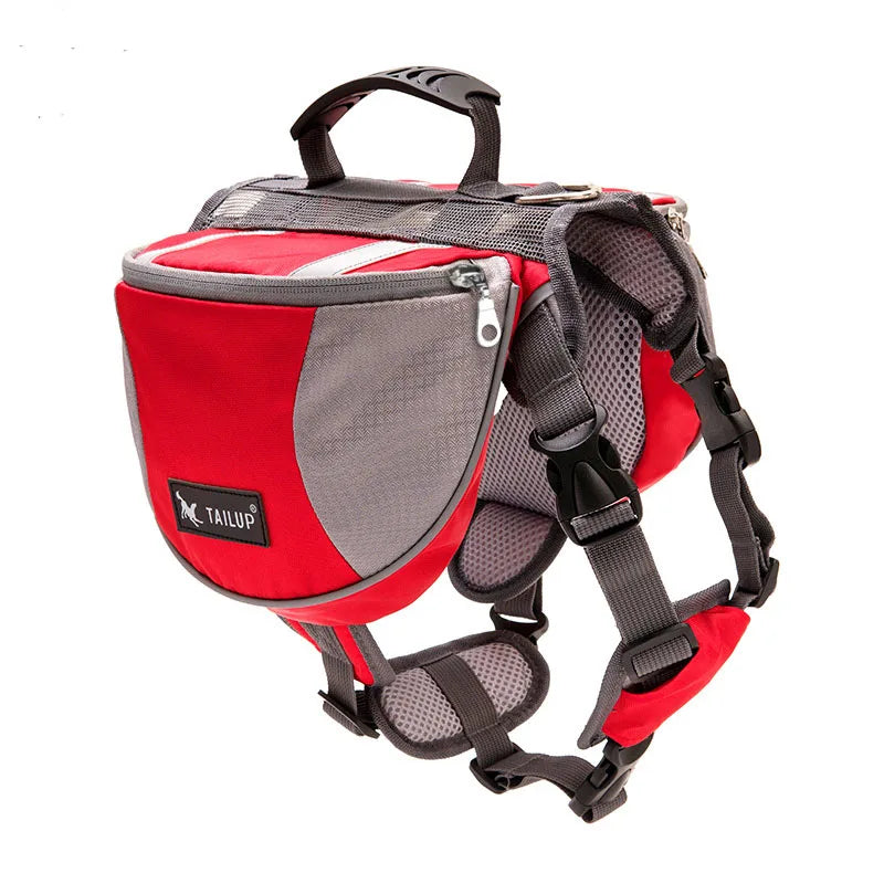 Oxford Fabric Outdoor Dog Backpack Double snack bag, dog training bag Waterproof Reflective Saddle Bag Medium Large Dog Tactical