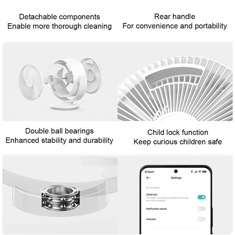 XIAOMI MIJIA DC Inverter Desktop Circulating Fan，Home Desktop Fans，Intelligent Three-dimensional Air Supply，Support MI HOME App
