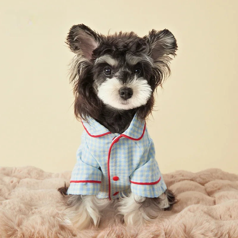 Dog Clothes Pet Plaid Loungewear Comfort Maltese Bigbear Schnauzer