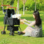 Lightweight Pet Stroller - Detachable hand carry, Breathable, with shopping basket