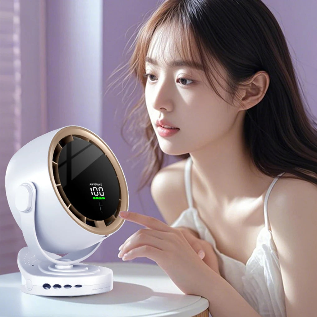 Digital Display Desktop Remote Control Fan 720 Degree Rotation Adjustable Clip-on Fan Office High Speed Turbine Powerful Fan