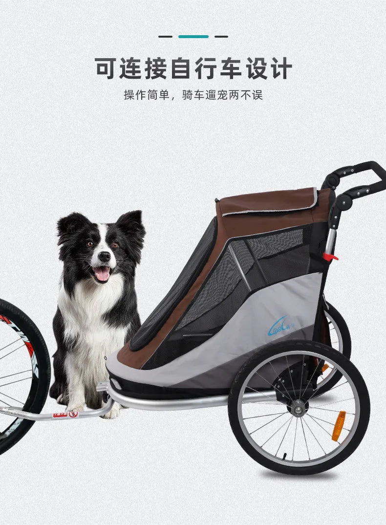 Spacious Pet Trailers - Connects to Bicycles