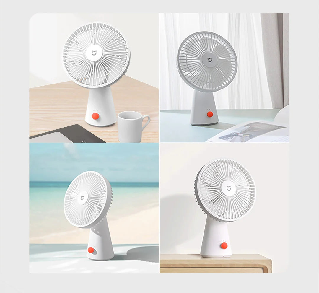 XIAOMI MIJIA Desktop Mobile Fan，Desktop Handheld Two In One，Universal Type-C Charging Port，18.5 - Hour Ultra - Long Battery Life