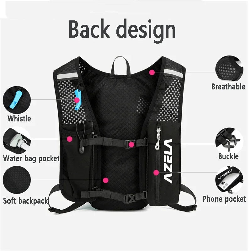 Outdoor Trail Running Ultralight Backpack Hydration Jogging Vest Men Breathable Marathon Bicycle Bag Water Bottle 250ML/1.5L