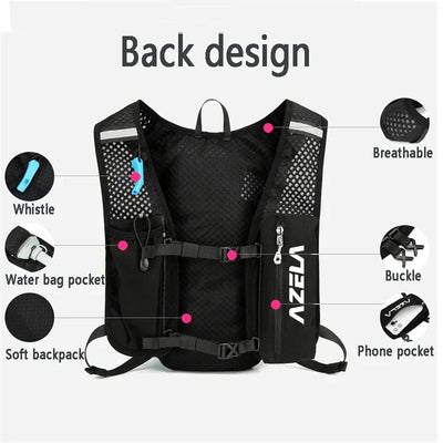 Outdoor Trail Running Ultralight Backpack Hydration Jogging Vest Men Breathable Marathon Bicycle Bag Water Bottle 250ML/1.5L