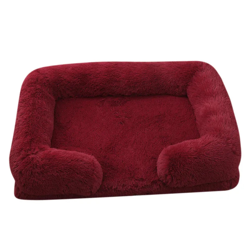 Winter Rectangular S M L XL Dog Beds Washable Plush Fluffy Dog Cat Bed Mat Pet Cushion Big Medium Kennel House camas para perro