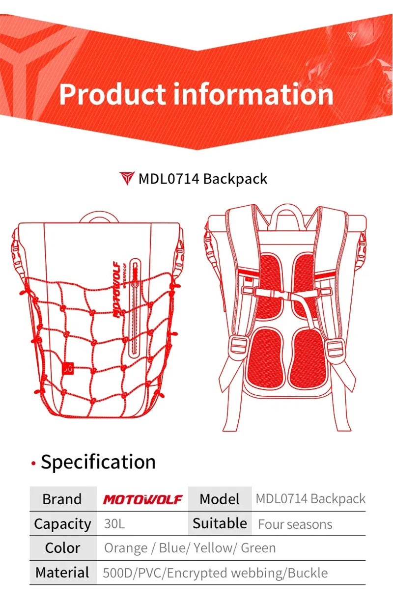 Motorcycle Backpack Men Women Waterproof Bag Full Face Helmet Backpack Rider Bag Reflective Travel Bag Motorcycle Helmet Bags