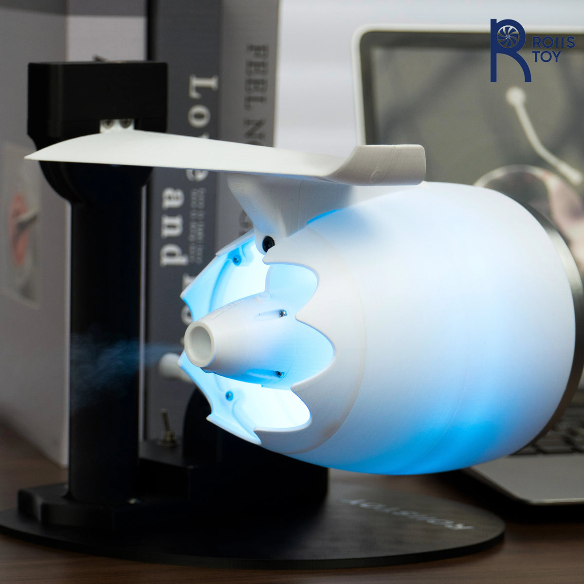 Single Head Turbojet Fan Humidifier with Blowing Capability RGB Light Show Function Home Office Desktop Air Moisturizer Room Dec