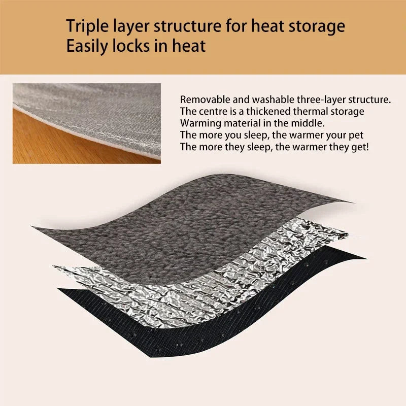 Self Warming Dogs Pad Bed Soft Self Heating Cat Dog Mat Thermal Pet Crate Bed Mat for Small Large Cats Dogs Sleeping In/Outdoor