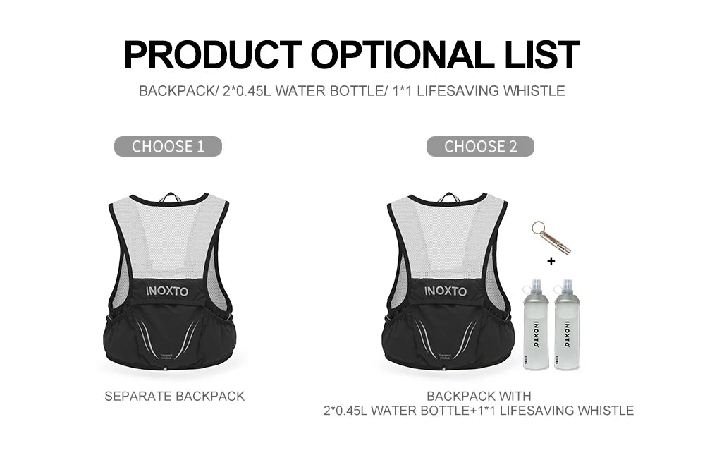 INOXTO 2022 new lightweight running backpack moisturizing vest suitable for bicycle marathon hiking ultra-light portable 2.5L